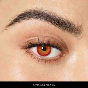 cherry coffee lenses on green eyes 1