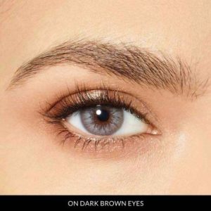 lighter grey lenses on dark brown eyes
