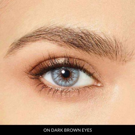 mint touch lenses on dark brown eyes