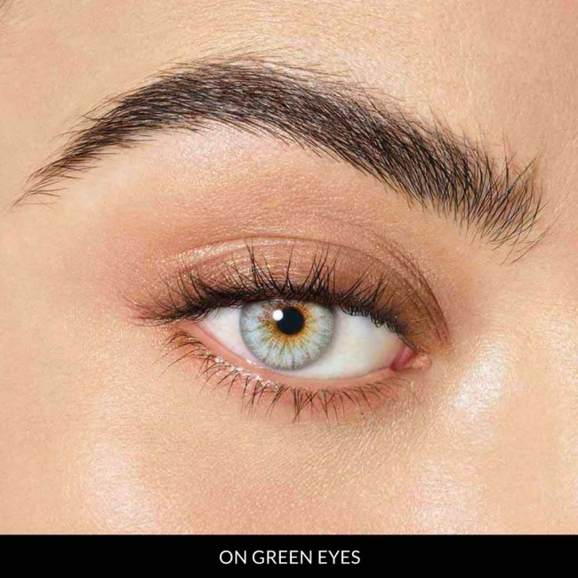 mint touch lenses on green eyes