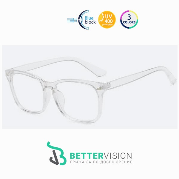Очила за компютър - Retro - Кристално бяло