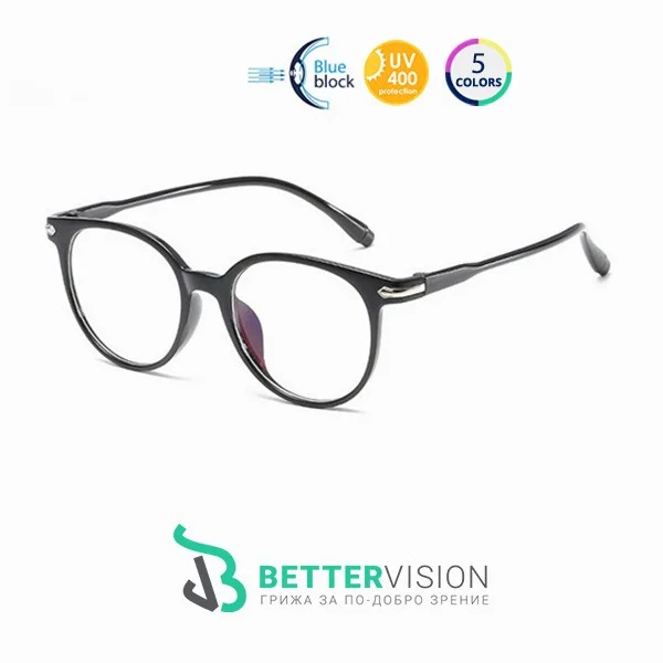 Очила за компютър – Round - черен мат