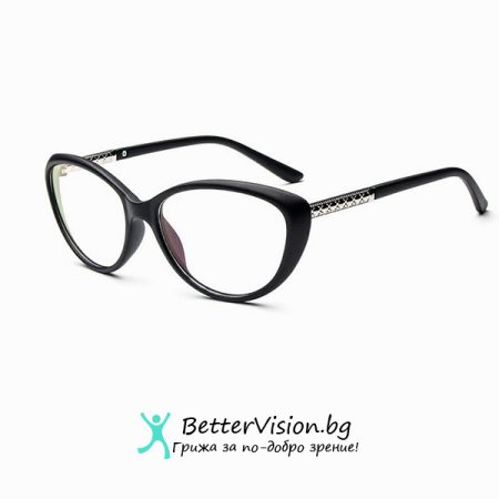 Очила за компютър Котешко око - черен мат и сребърно