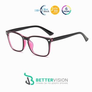 Очила за компютър черно и розово