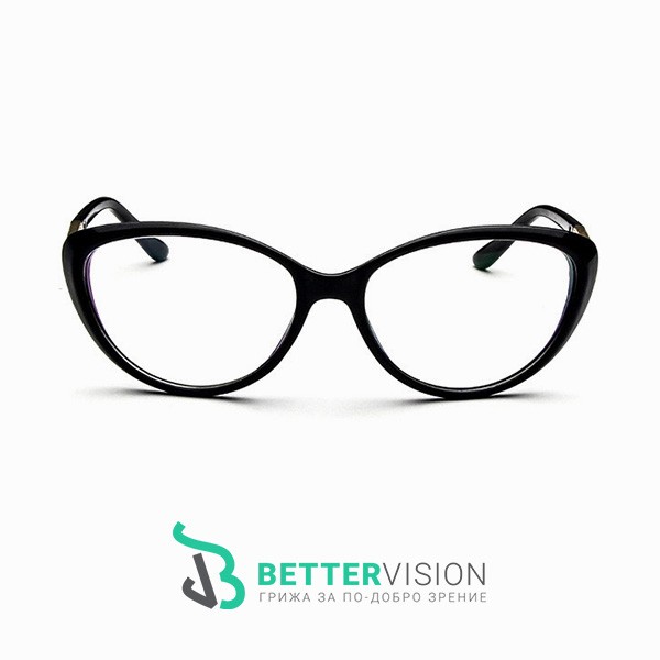 Дамски очила за компютър котешко око - черен гланц