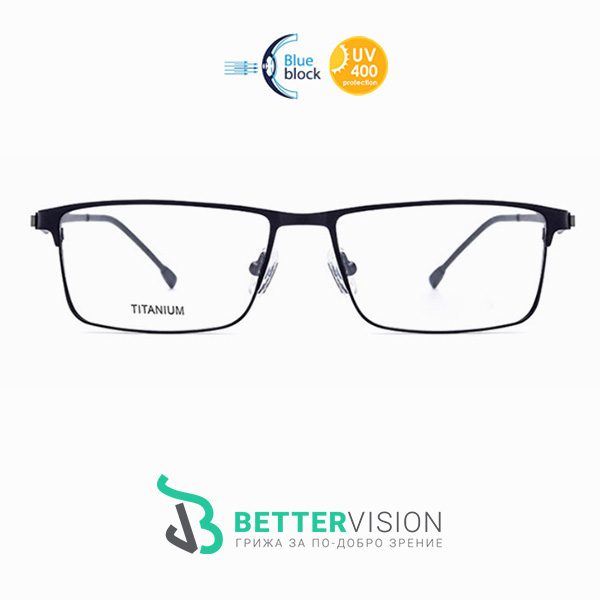 Бизнес титаниеви очила за компютър с UV и Blue Light защита