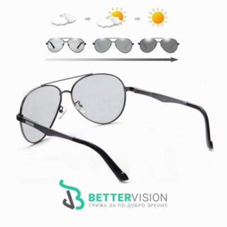 Фотохромни Aviator очила в Gun Grey – страничен изглед