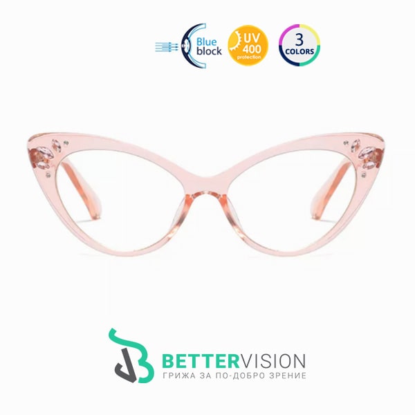 Дамски очила за компютър - Butterfly розово