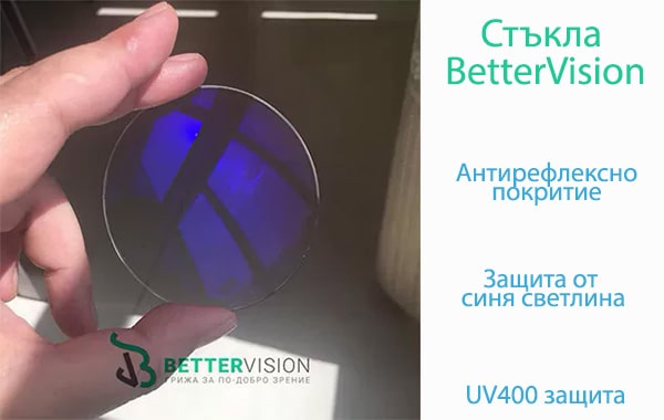 Стъкла за очила BetterVision с антирефлексно покритие