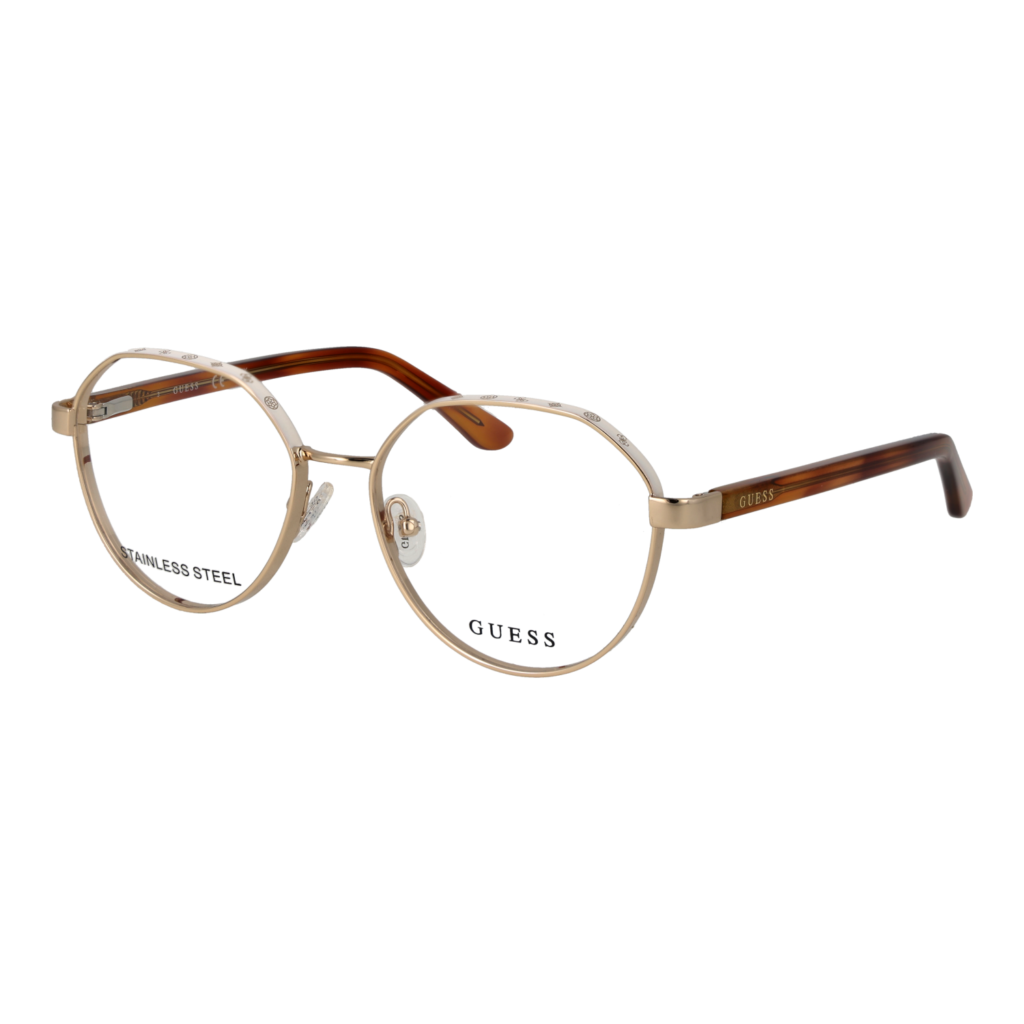 Рамки за очила Guess GU50124 53032 в златиста рамка — изглед отпред